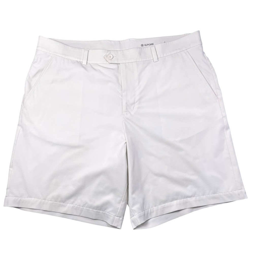 G/Fore Men's Shorts White Sz 38 Performance Golf Maverick Stretch 8" Inseam EUC